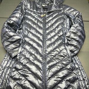 Ellen Tracy Shiny Navy‎ Puffer Coat Women’s Medium